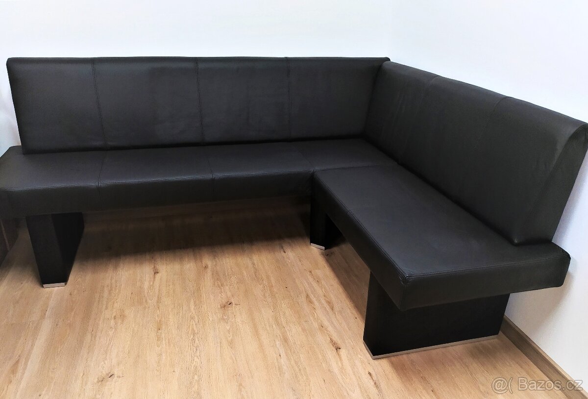 Nová jídelní rohová lavice pravá kůže 150 x 200 cm
