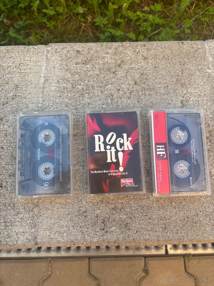 Kazety Rock it + 2× Sony HF90 – retro hudební balíček