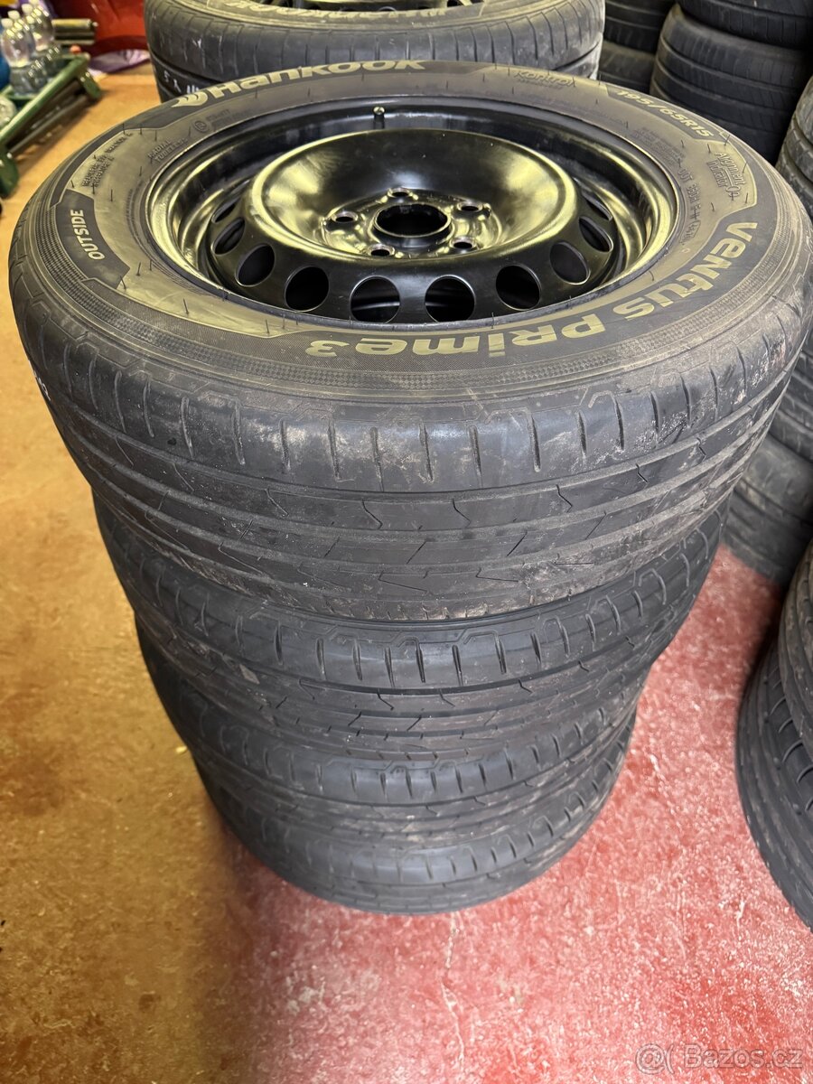 Sada kol 5X112R15 ET47, letní pneu Hankook 195/65R15