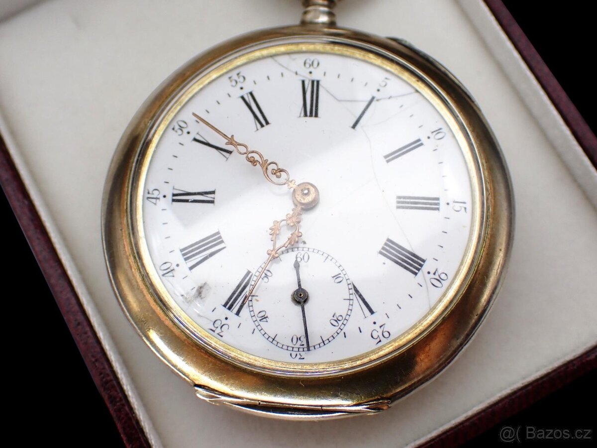 Švýcarské stříbrné kapesní hodinky