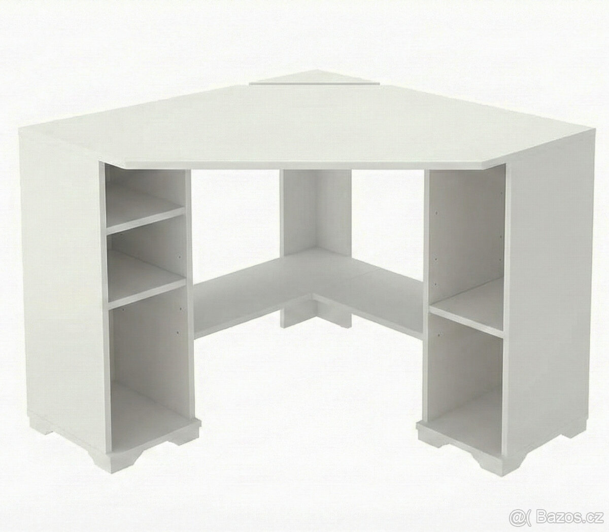 Prostorný rohový PC stůl s policemi (93x93 cm)