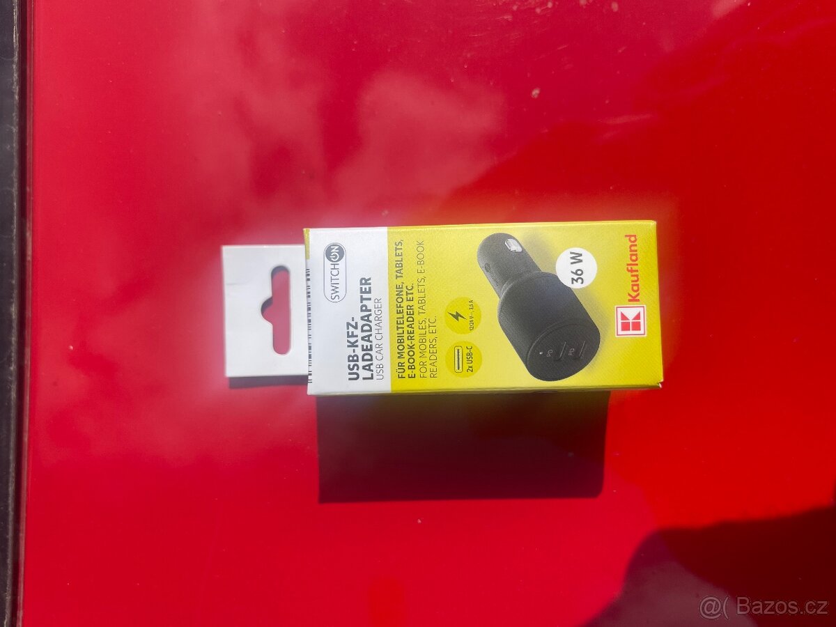 Nabíječka do auta 2x USB C Max 36W, podpora PD