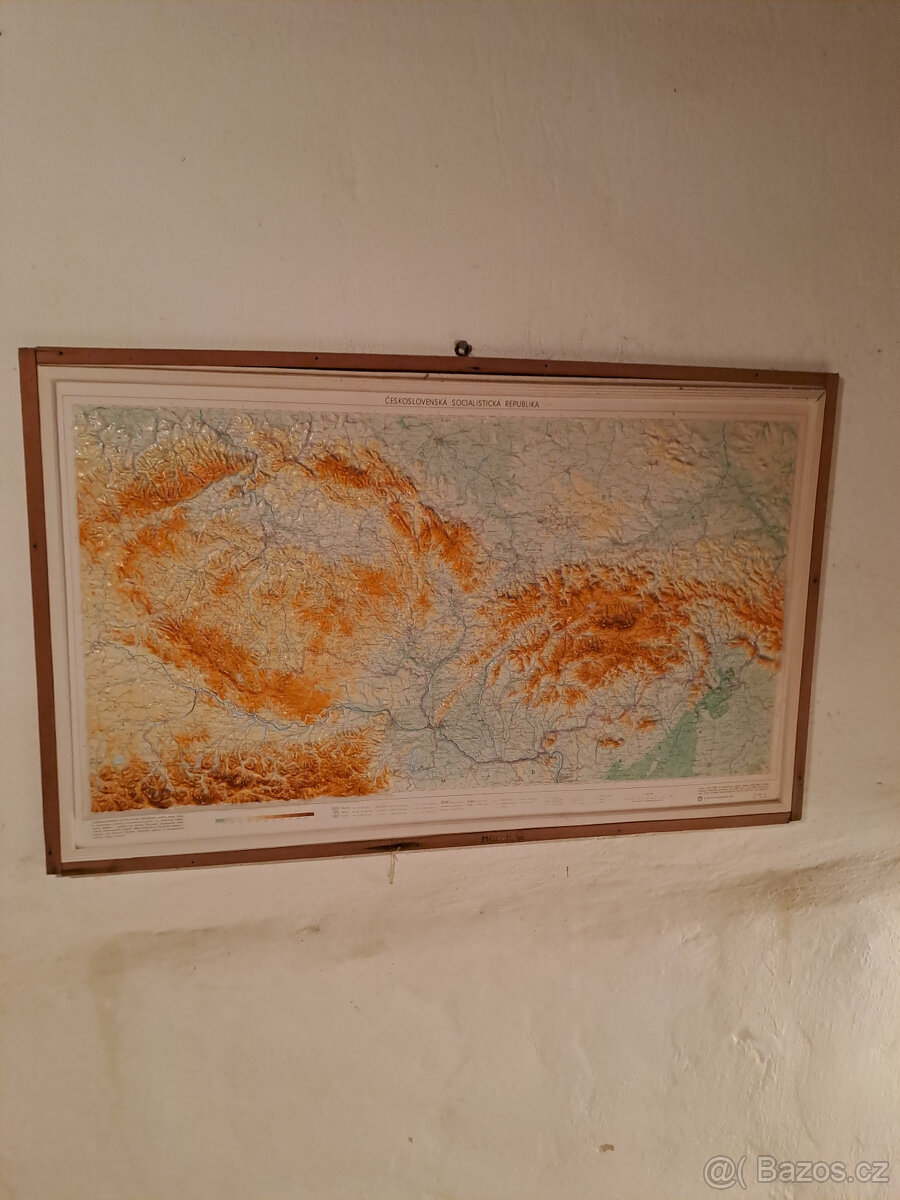 Plastická mapa Československo