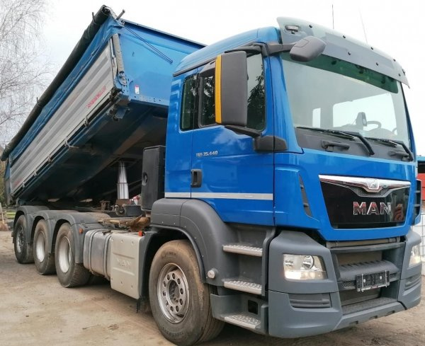 8x4 MAN sklápěč EUR6 čelo plachta