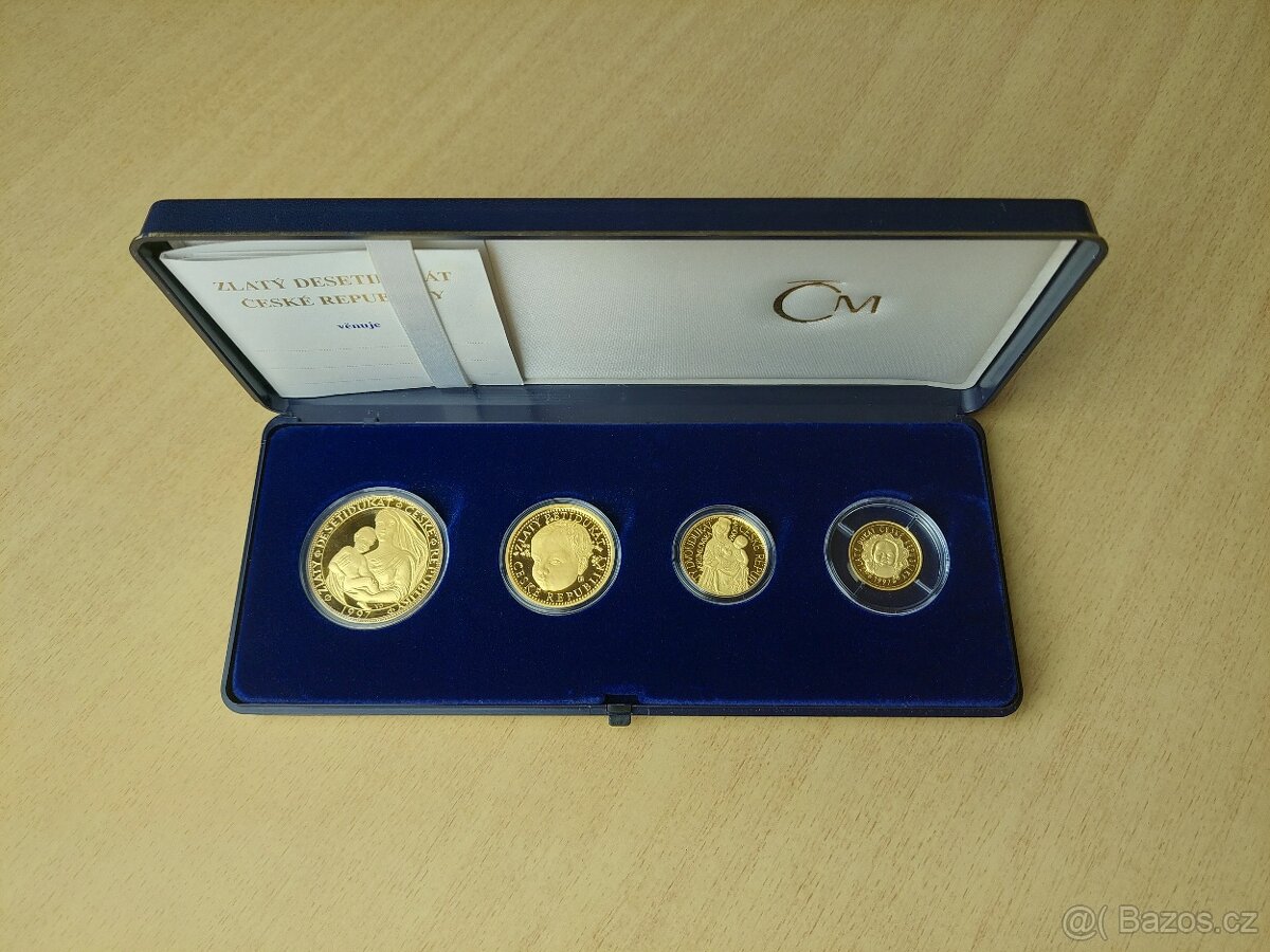 Dukátová sada ČR 1997 - sada 4 medailí - PROOF
