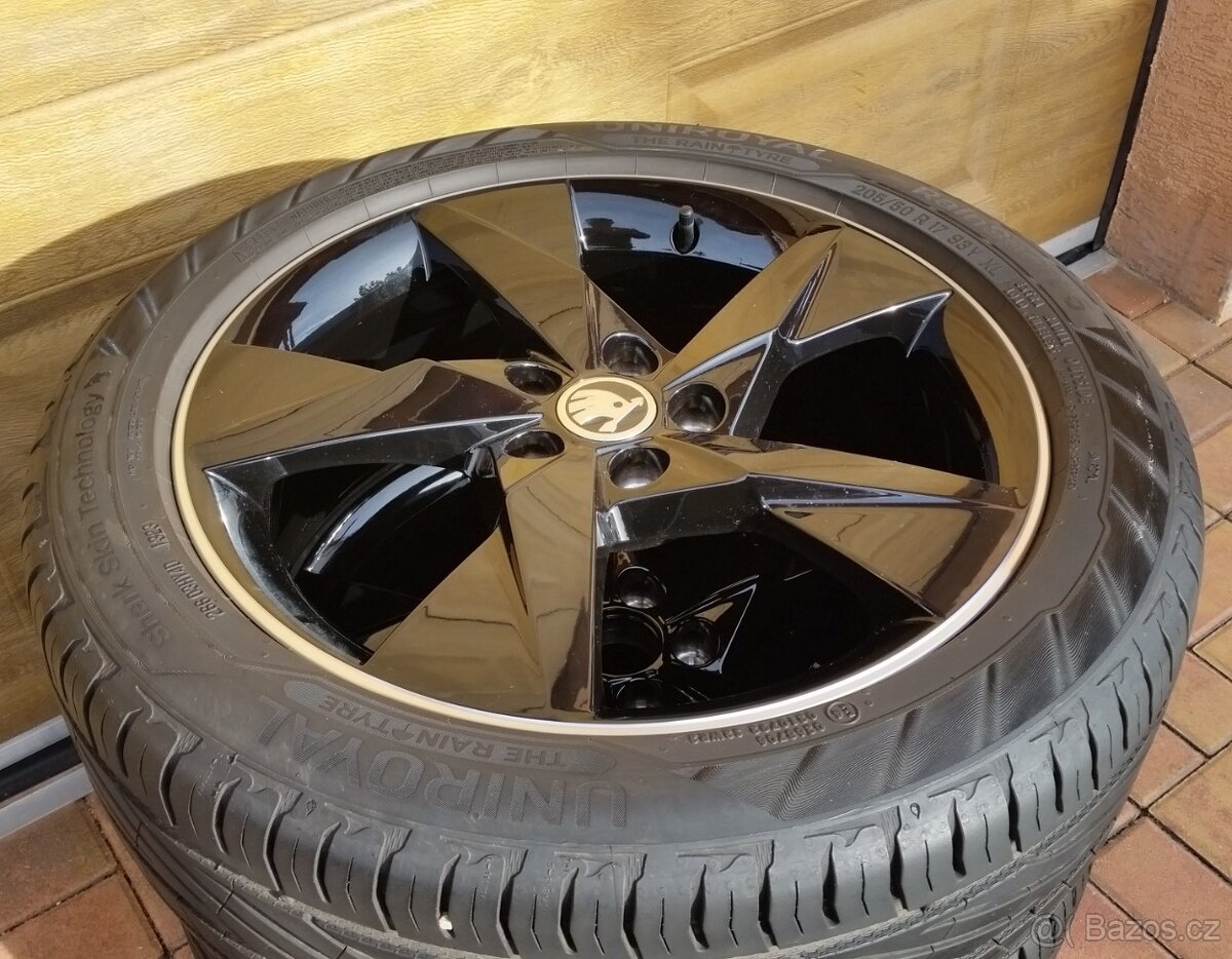 ALU kola ŠKODA SCALA 5x100 R17 letní sada 205/50 r17 NOVÉ