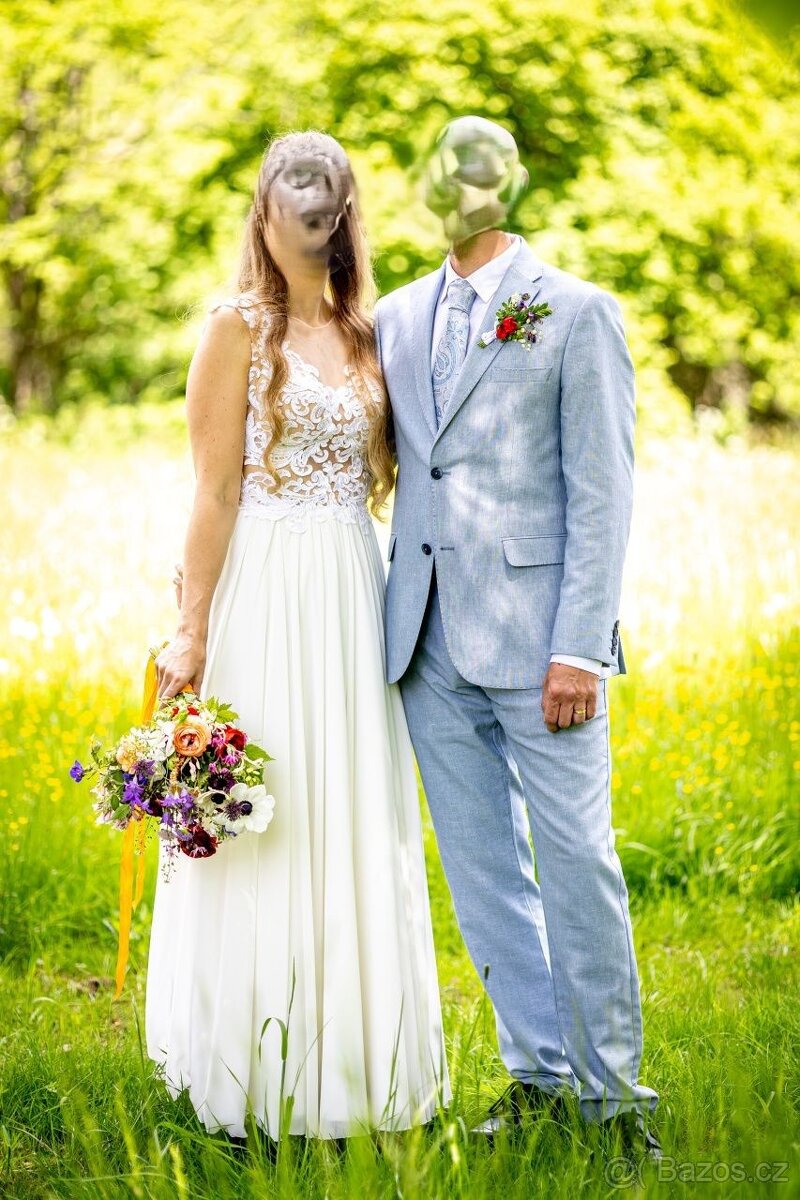 Lehké svatební šaty, vel.S