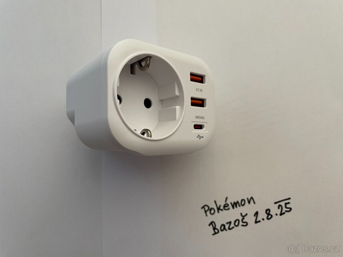 Unidapt Cestovní adaptér, UK adaptér, Německo Anglie /20 W