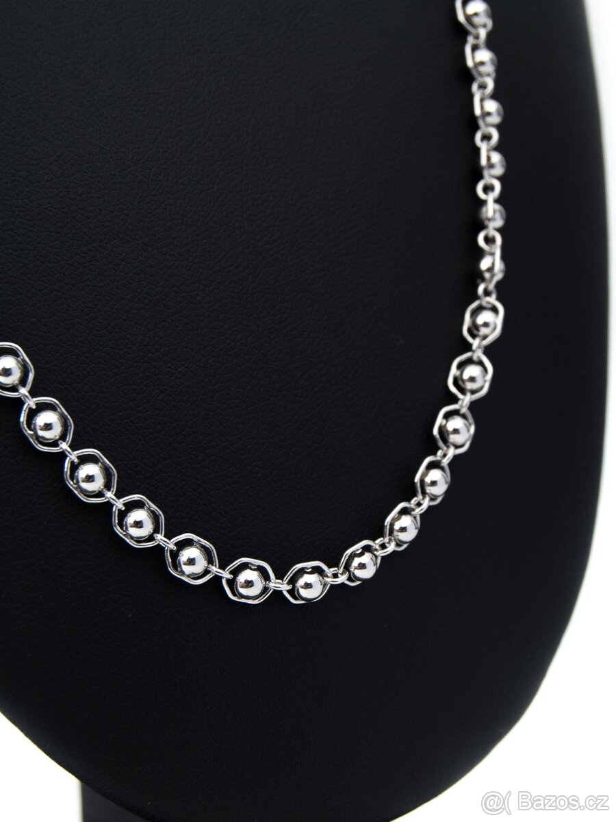 Dámský náhrdelník "korálky" -Stříbro-Nový-Dárkové balení