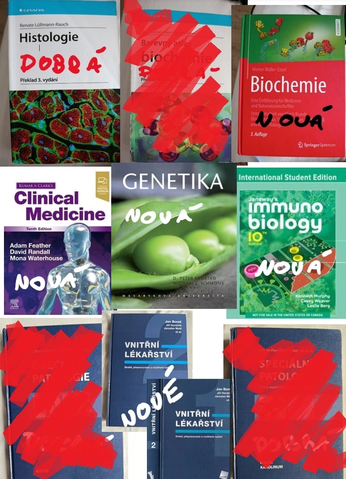 Prodám učebnice a skripta na LF všeobecné lékařství