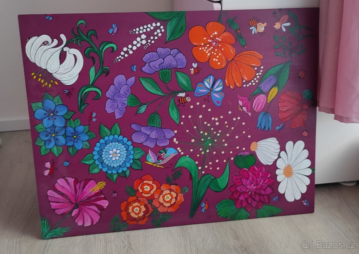 Obraz s květy 46 krat 61 cm