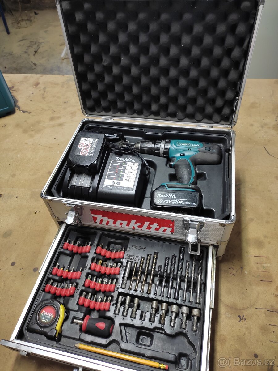 Makita DHP453SYEX aku příklepový šroubovák + kufr + 3x AKU