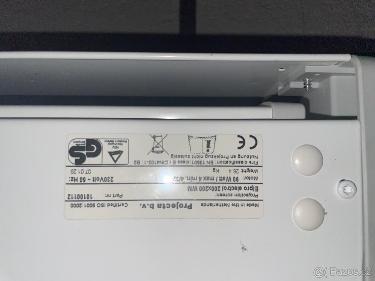 Promítací plátno 2x2 metry