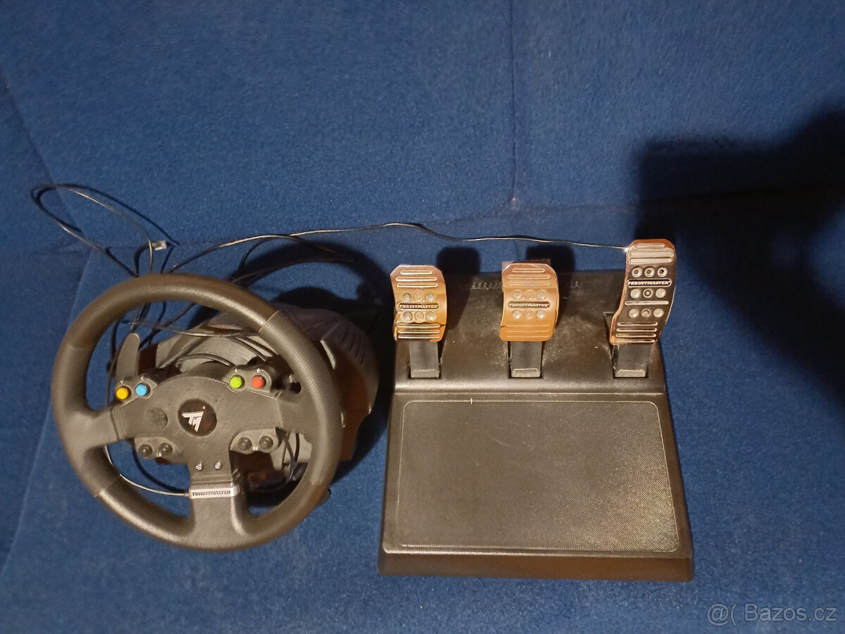 Thrustmaster TMX + T3PA + Loadcell MOD + zarážky židle