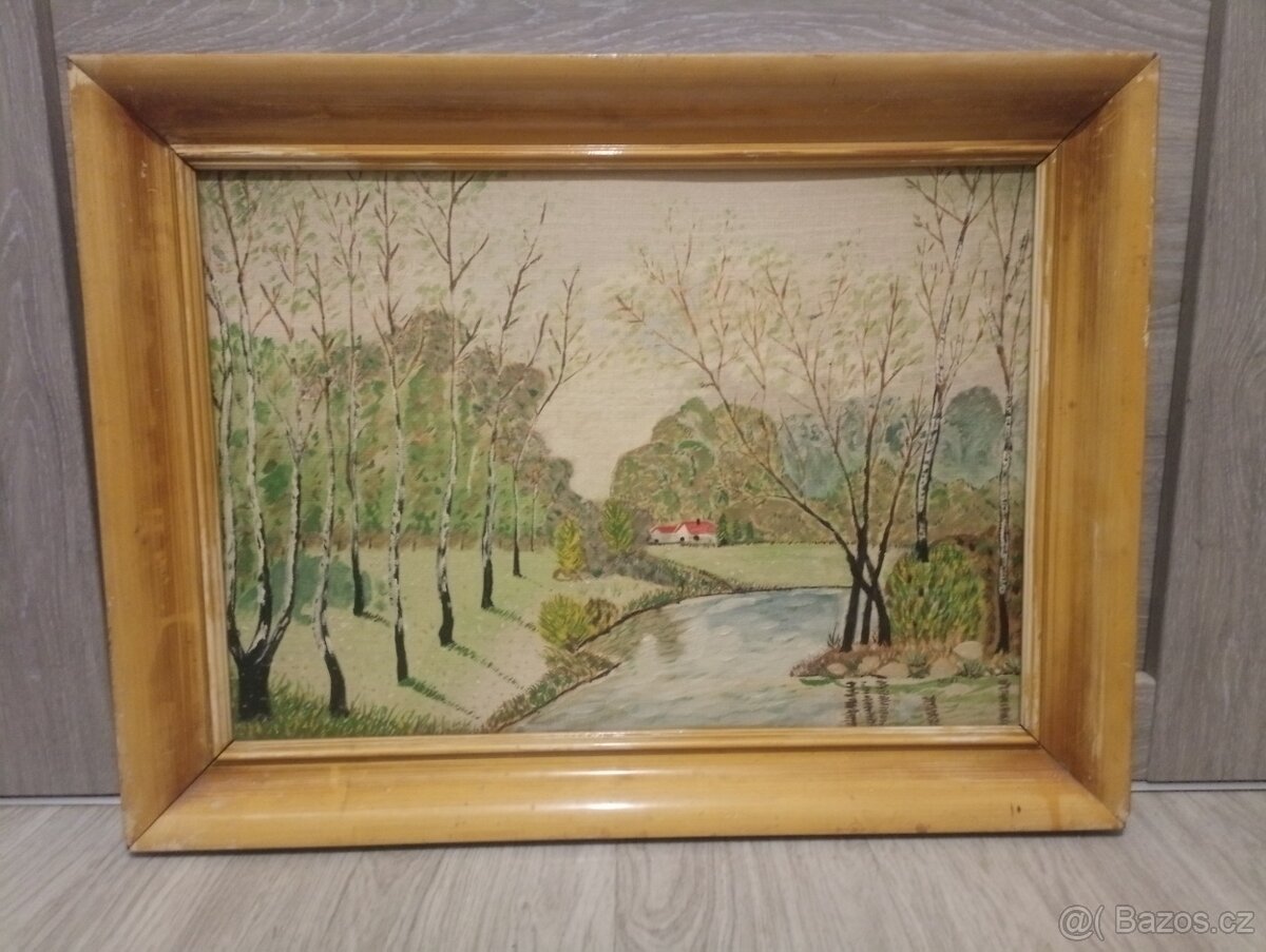 Obraz krajina s chaloupkou