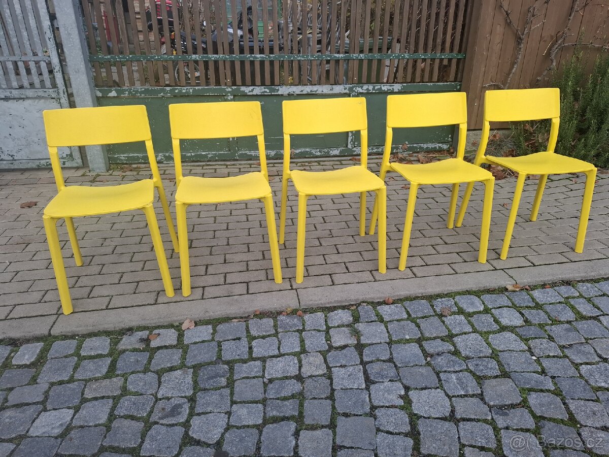 3x Žlutá židle ikea Janinge