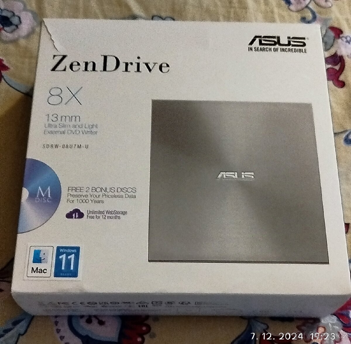Externí DVD mechanika Asus