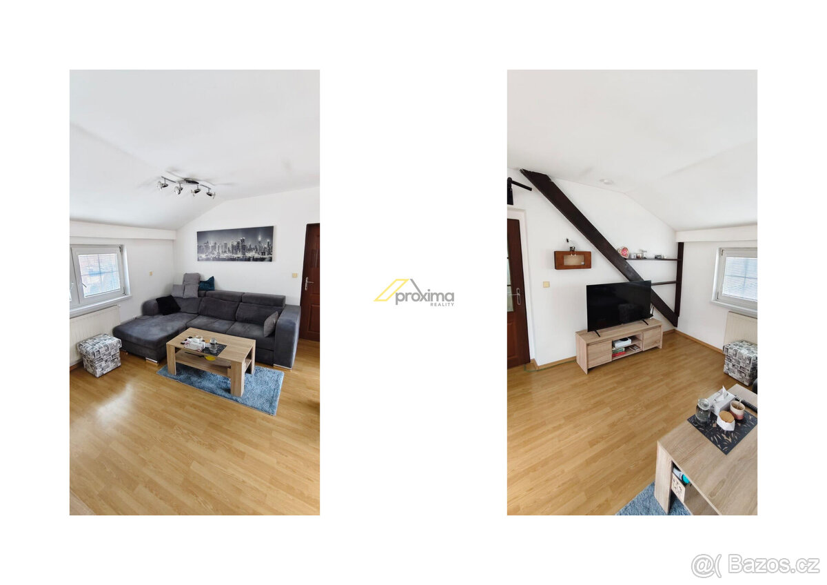 Pronájem podkrovního bytu 2+kk, 60 m2, Rudolfovská tř., Česk