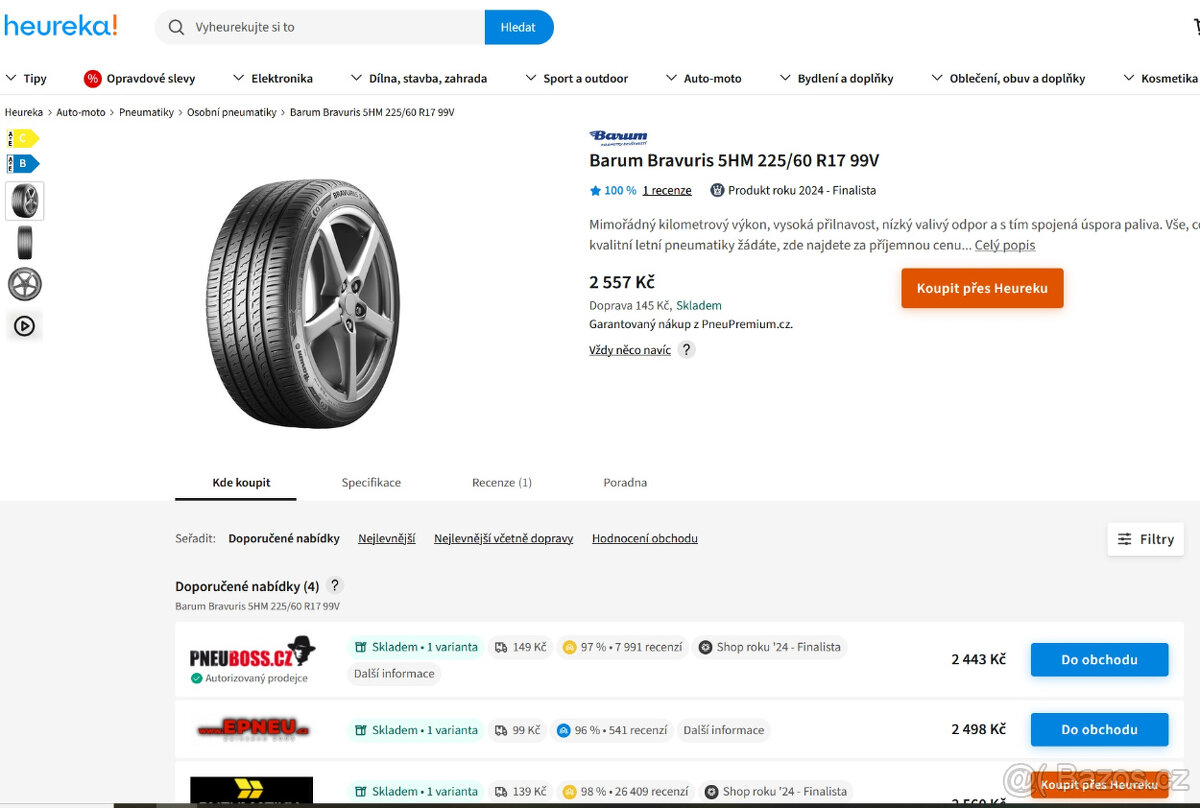 225/60/17 sada letních pneu BARUM DOT 23