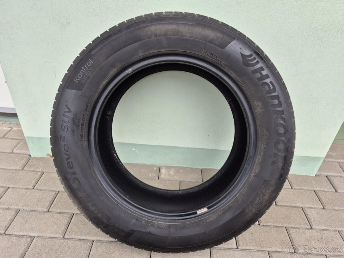 HANKOOK ventus s1 evo2 suv 215 65 r17 99v 4,5 mm dobrý stav