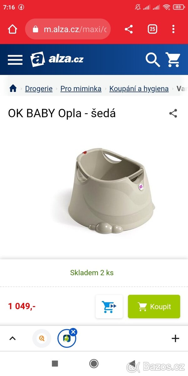 OK BABY Vanička/sedátko OPLA do sprchového koutu