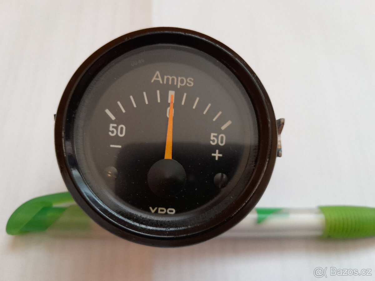 Budík ampermetru rozsah 50 A Německo výrobce VDO