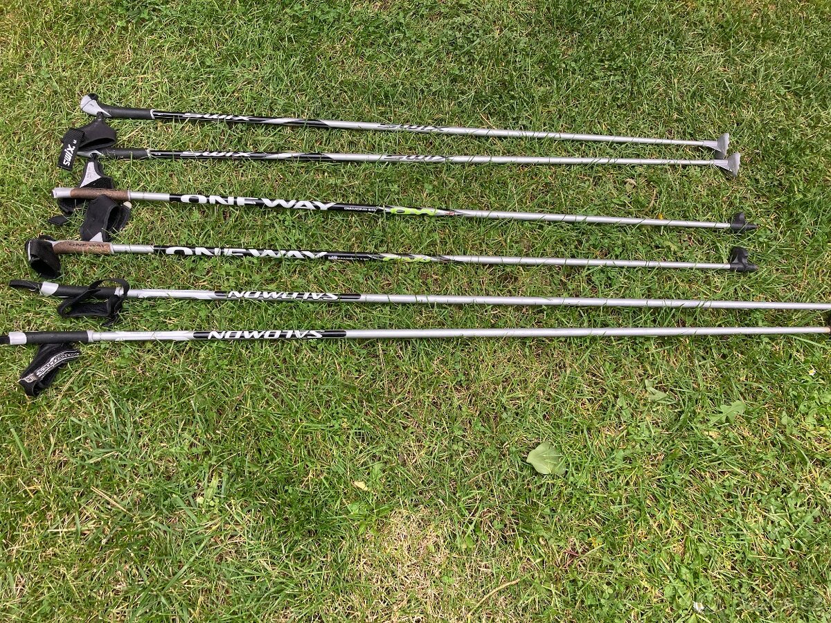 běžkařské hole SALOMON 155,ONE WAY140,SWIX 140cm