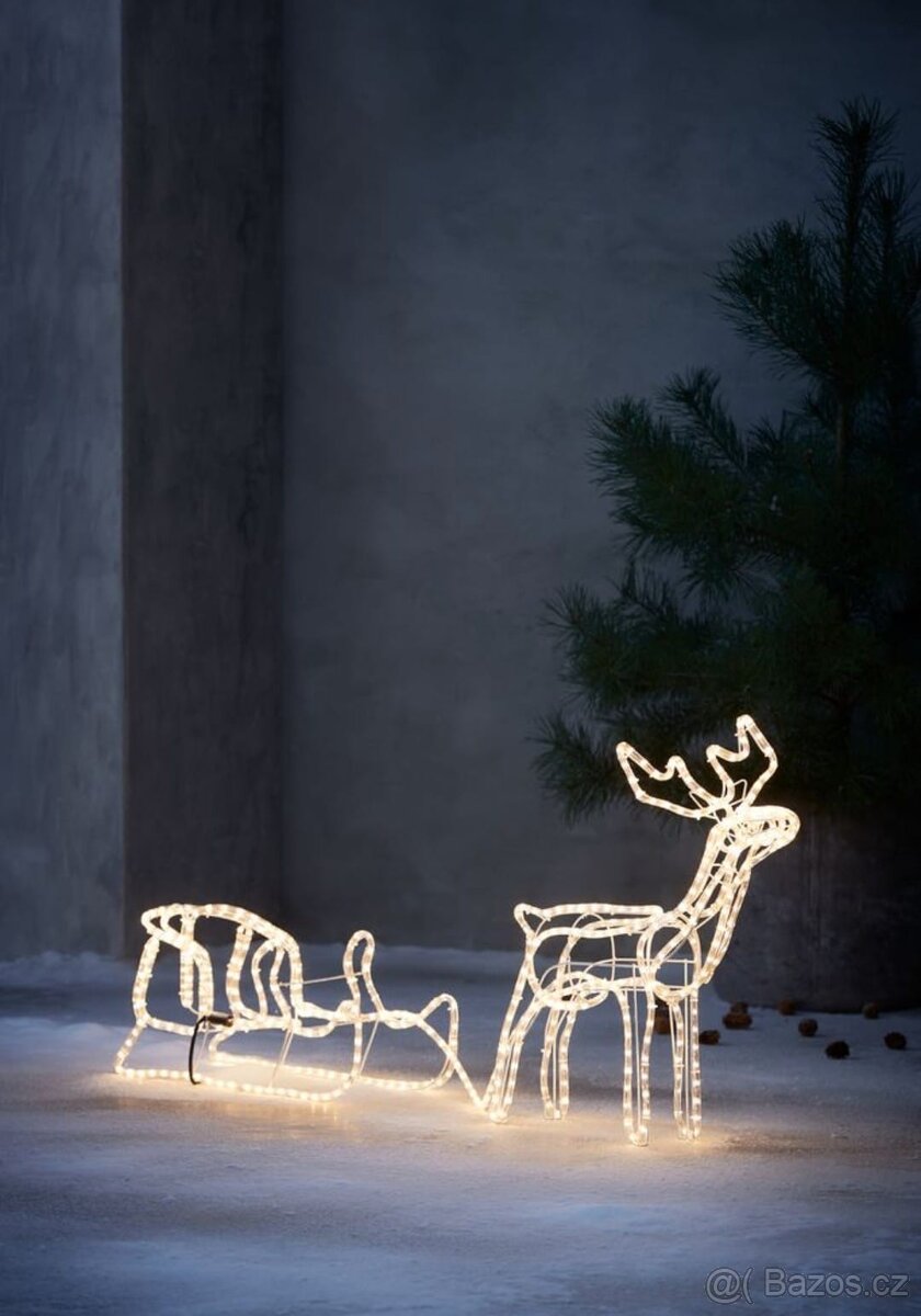 Vánoční osvětlení, dekorace Sob se saněmi