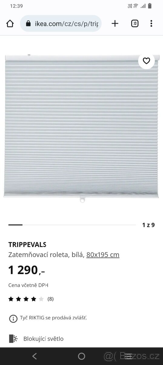 Zatemňovací roleta IKEA Trippevals