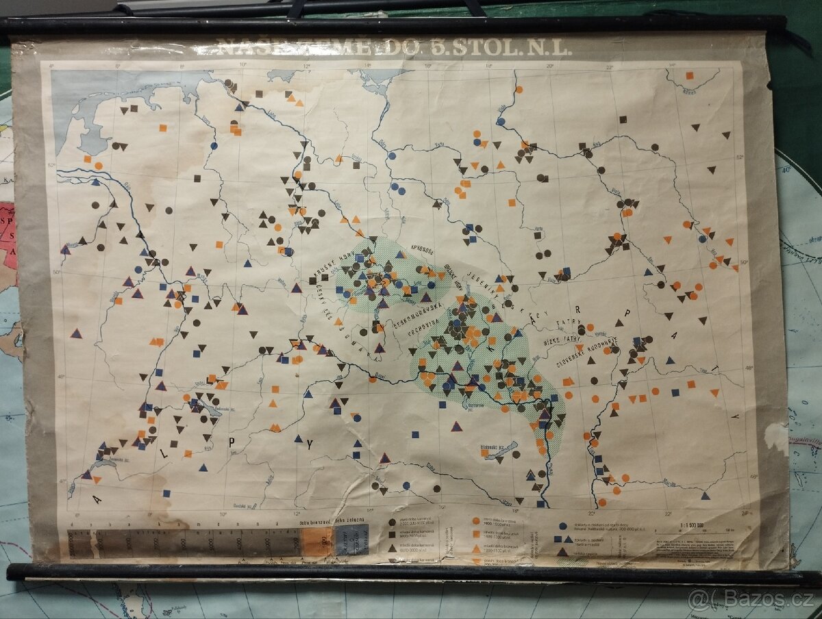 Školní mapa Naše země do 5. stol.