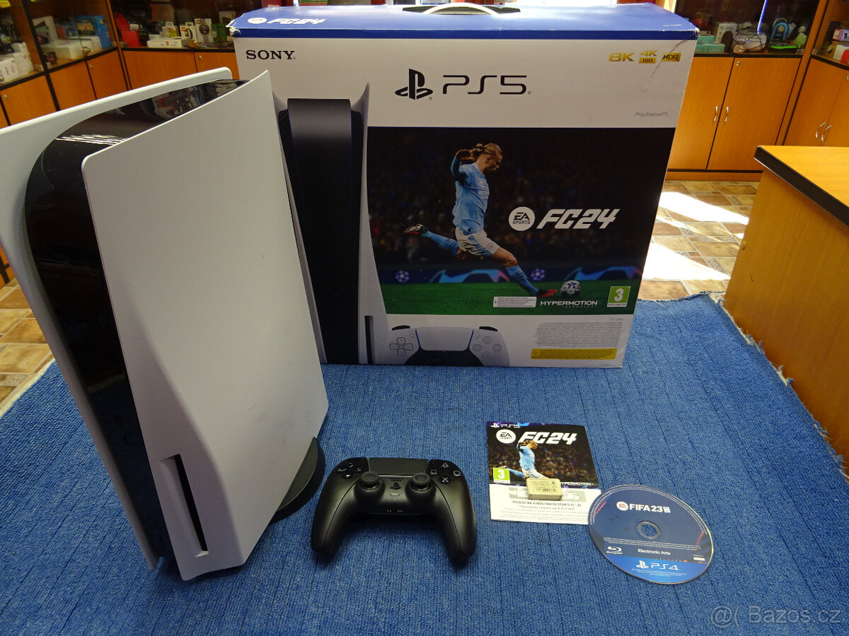 Sony PS5 Playstation 5 s mechanikou +FC24 a FC23