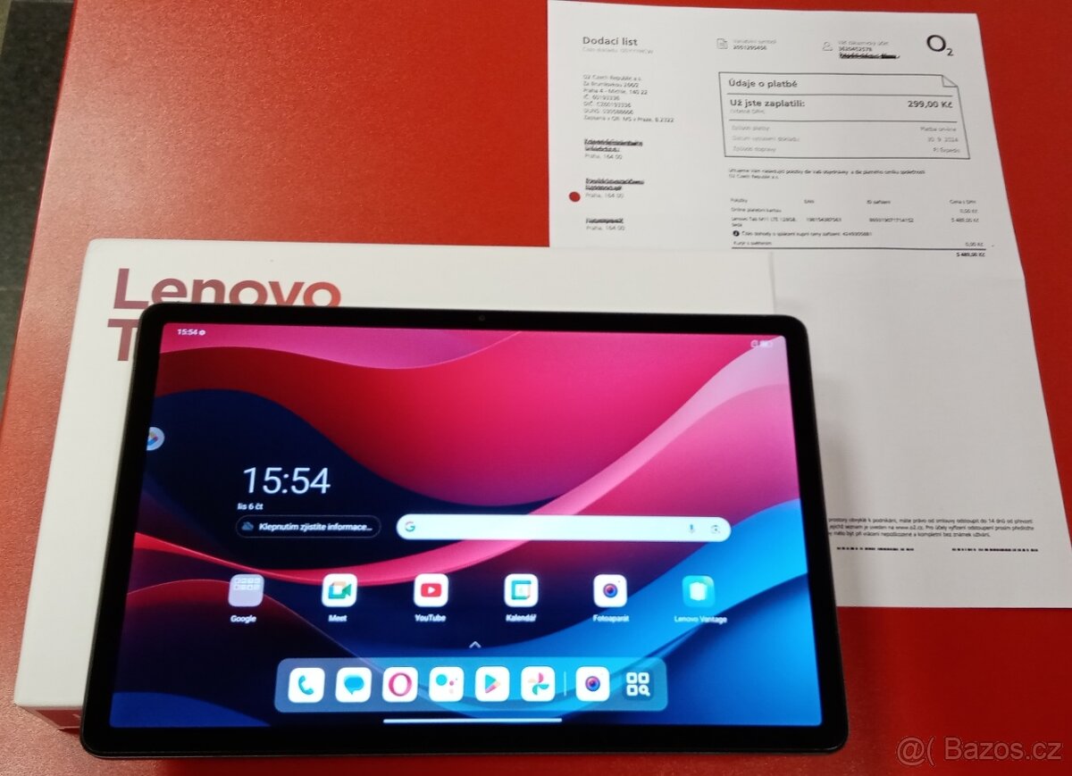 Lenovo Tab M11 4GB/128GB Wifi LTE záruka 9/2026 O2