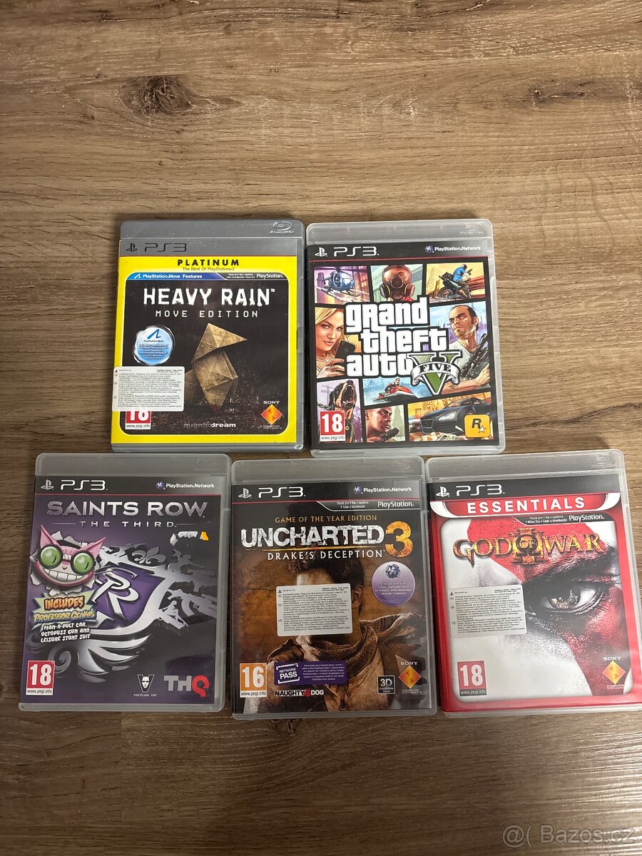 Hry na ps3, GTA 5, Uncharted 3,…