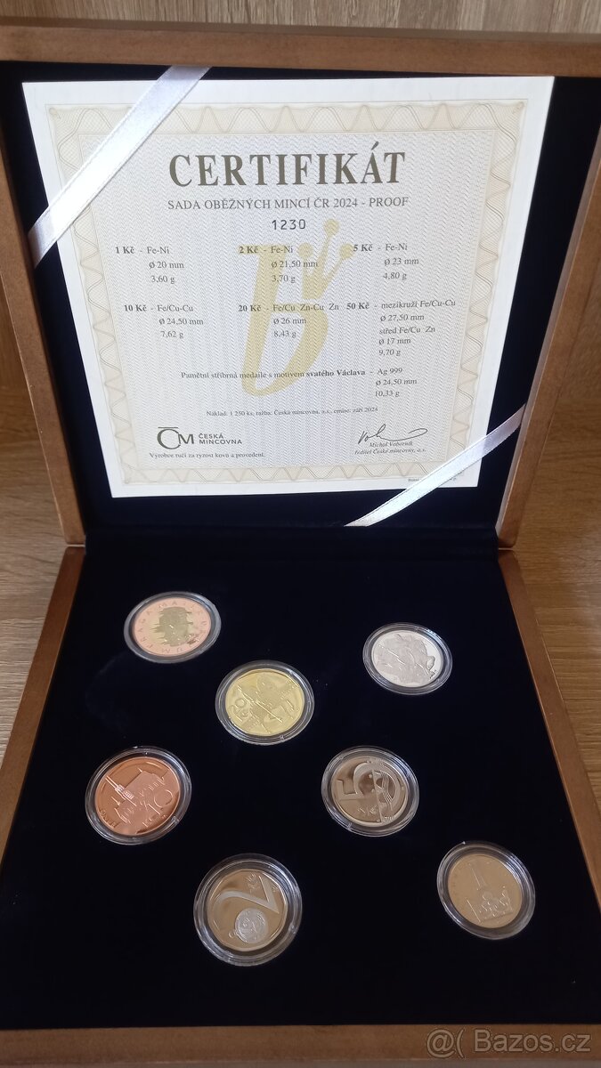 Sada oběžných mincí 2024 - PROOF - dřevěná etue