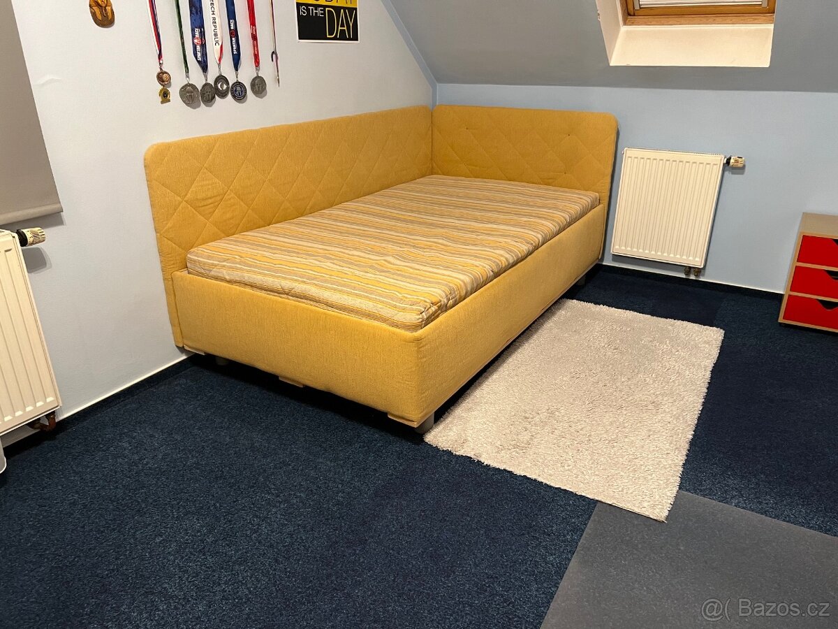 Postel čalouněná 120x210cm, úložný prostor, lamelový rošt, p