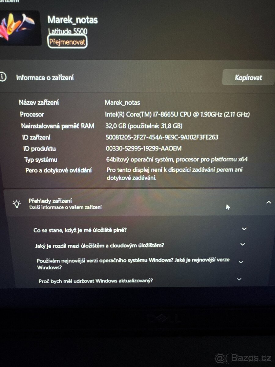 Dell Latitude 5500: i7, 32GB RAM, 15.6" – Profi notebook