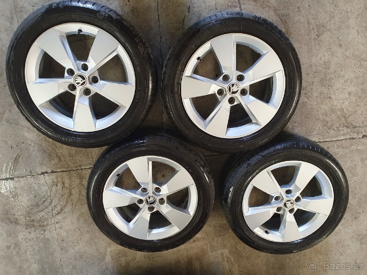 Originální kompletní kola Škoda 5x112 r17 pneu 225/50 r17