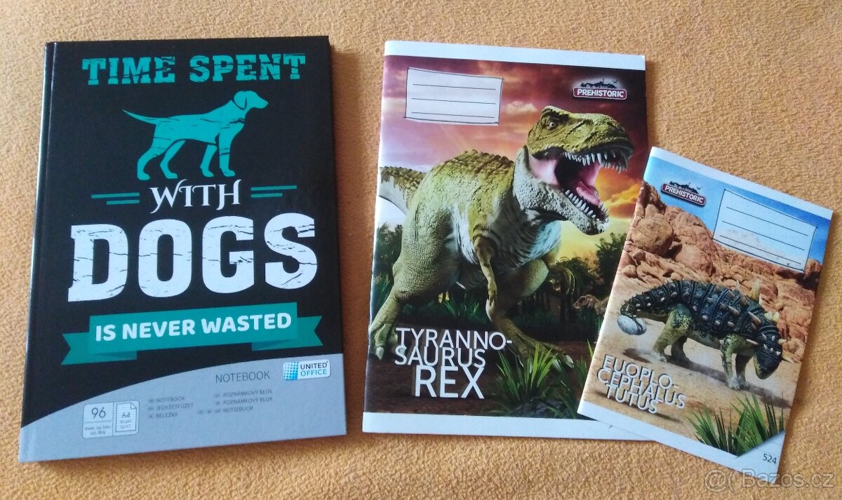 NOVÝ linkovaný zápisník A 4,  sešity Dino aj.