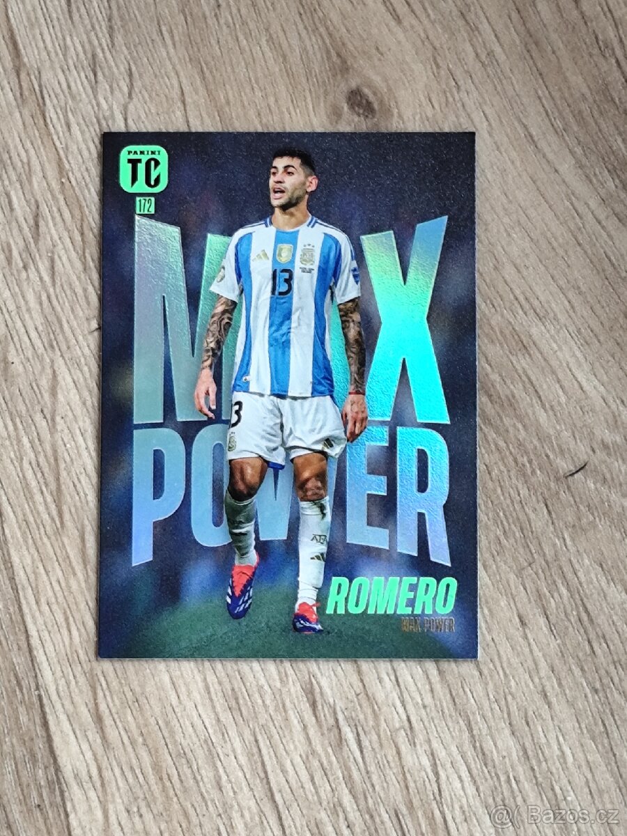 Football card of Cristian Romero Max power edition Panini