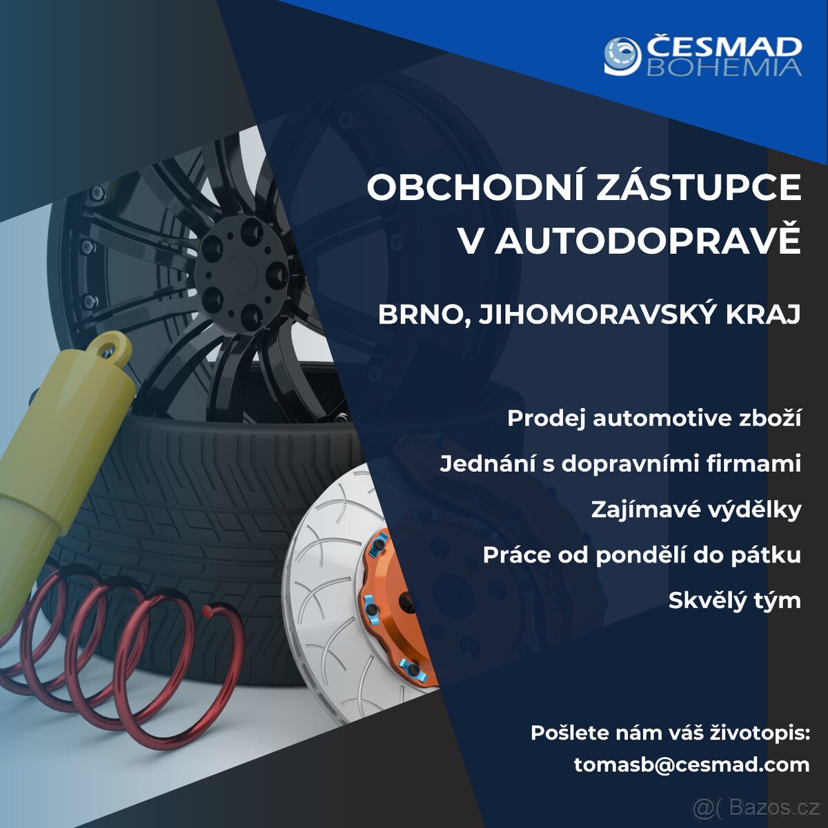 Zajímavá pracovní nabídka: OBCHODNÍ ZÁSTUPCE – REGION BRNO.