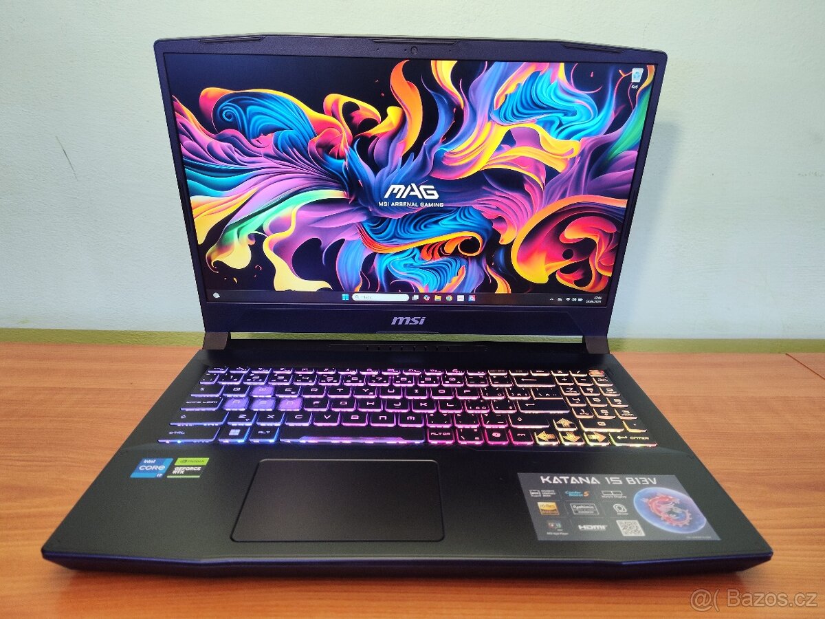 Nepoužitá Katana,RTX-4070-8gb Mux,i7-13th,DDR5, M.2 1TB -ZÁR