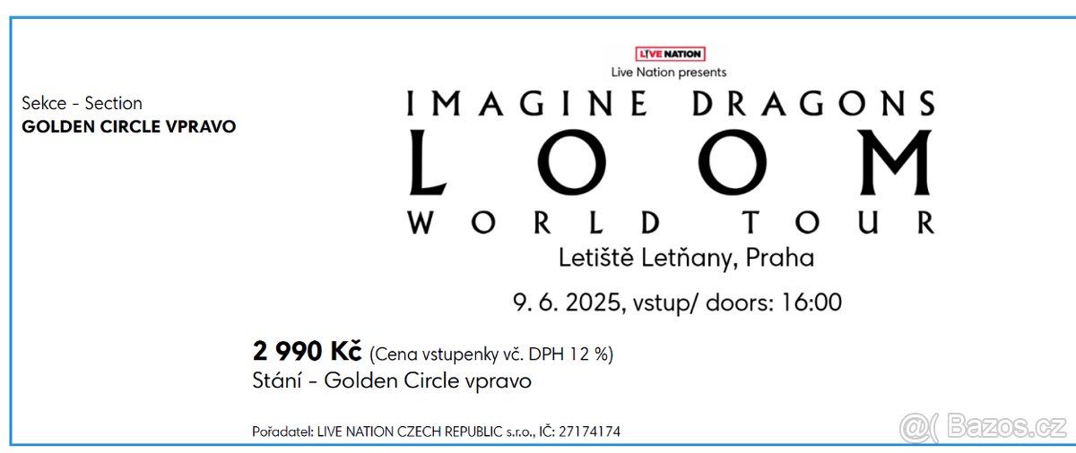 Imagine Dragons - Letňany 9.6.25 -Golden circle-3x