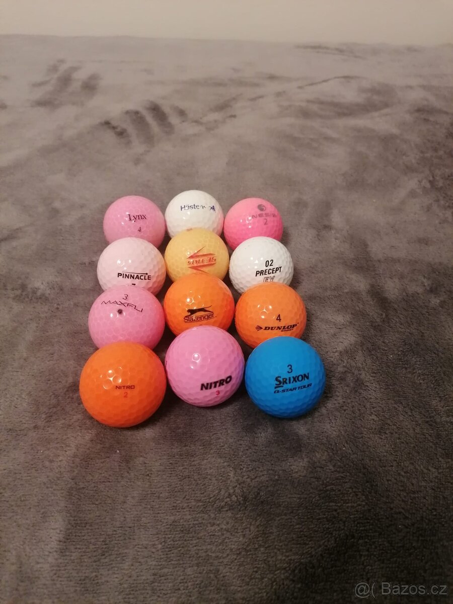 golfové míčky různé druhy