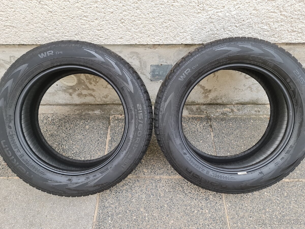 Nokian WR D4 215 60 R17 96H zimní pneu jako nové 2ks