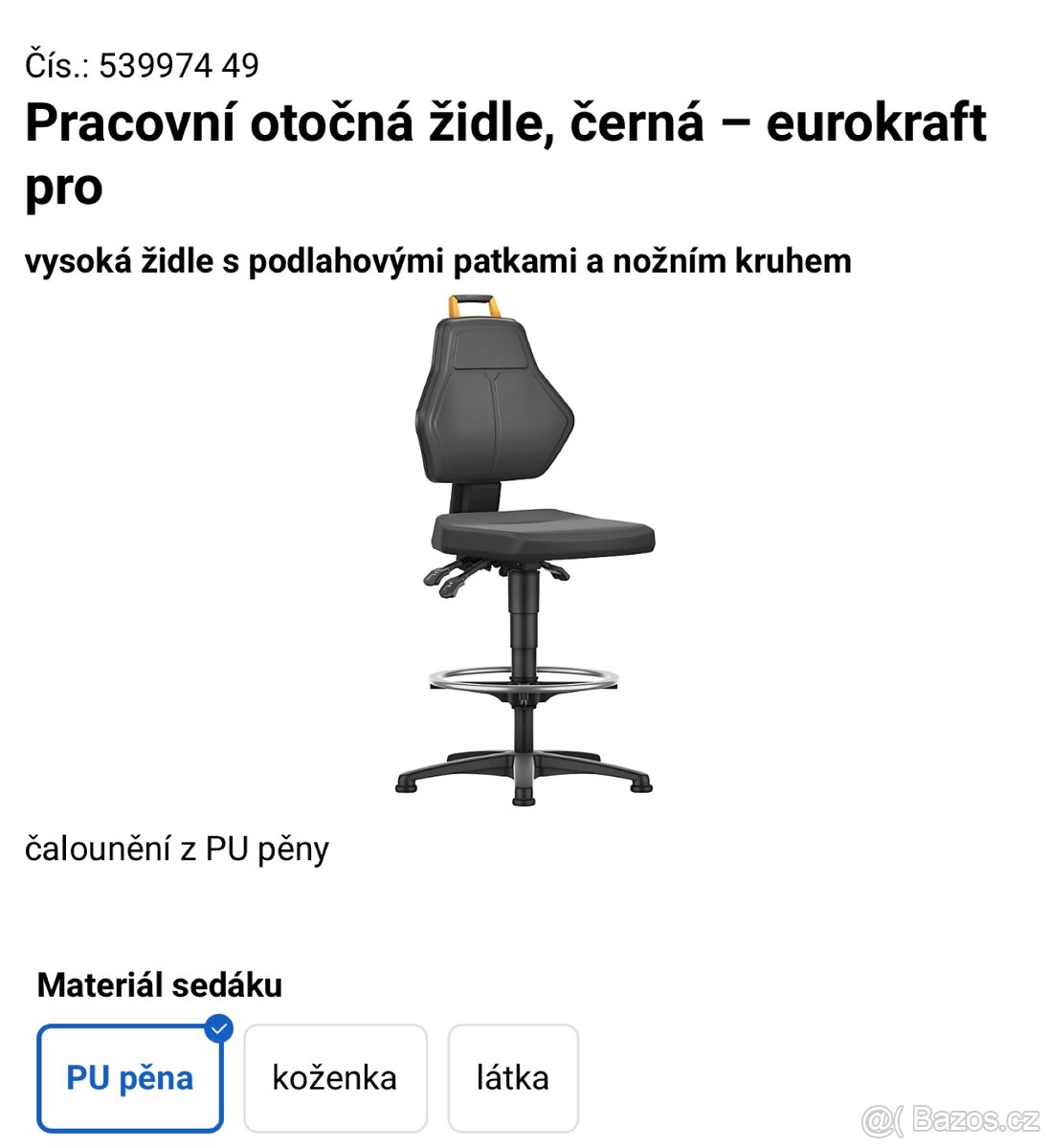 Pracovní otočná židle