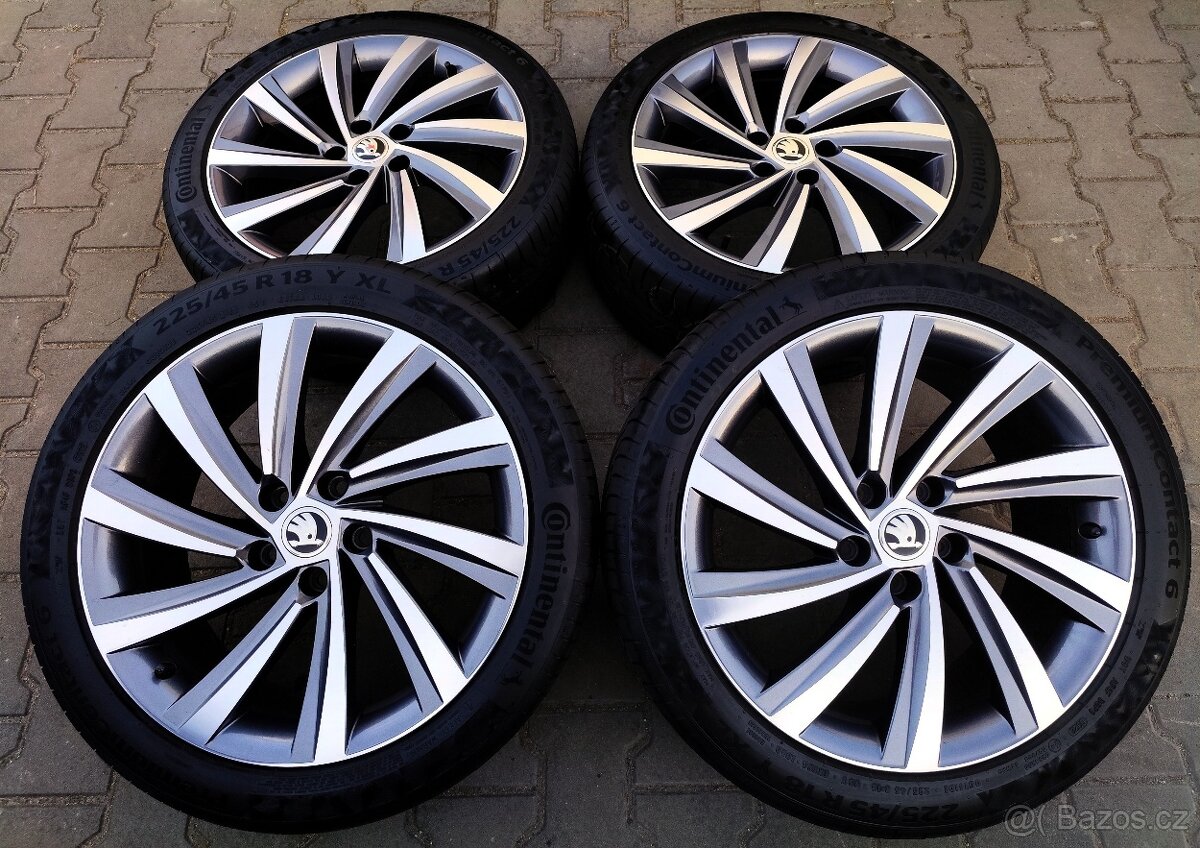 Alu kola originál Škoda Octavia IV, RS 5x112 R18 Perseus
