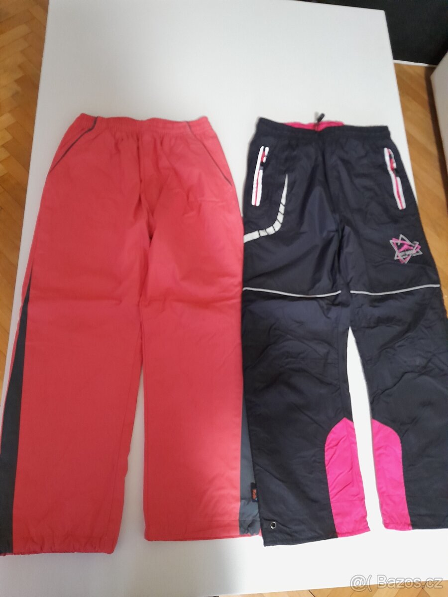Dívčí šusťákové kalhoty zateplené 128