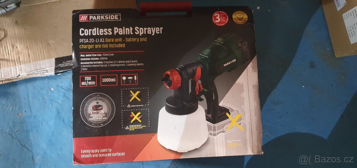Aku stríkací pistole Parkside nova mozno i baterie