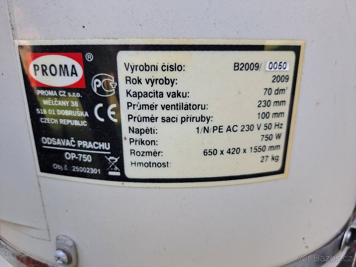 Odsavač prachu OP 750 Proma