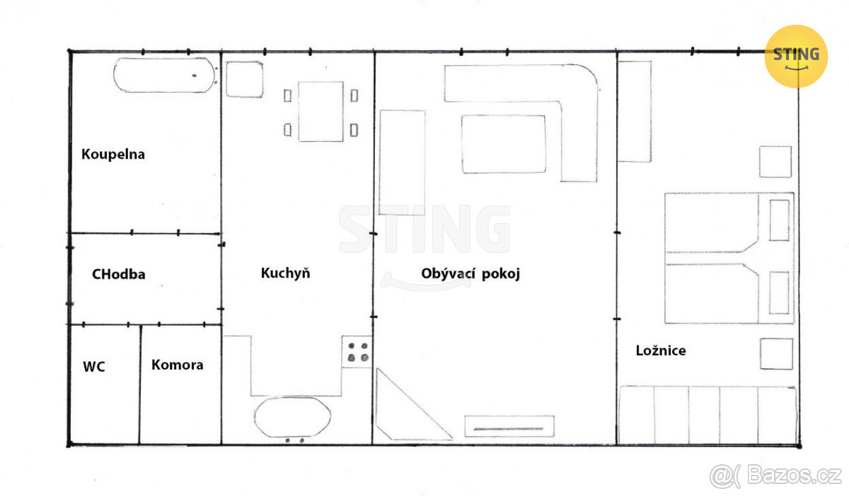Prodej bytové jednotky 2+1, 134738
